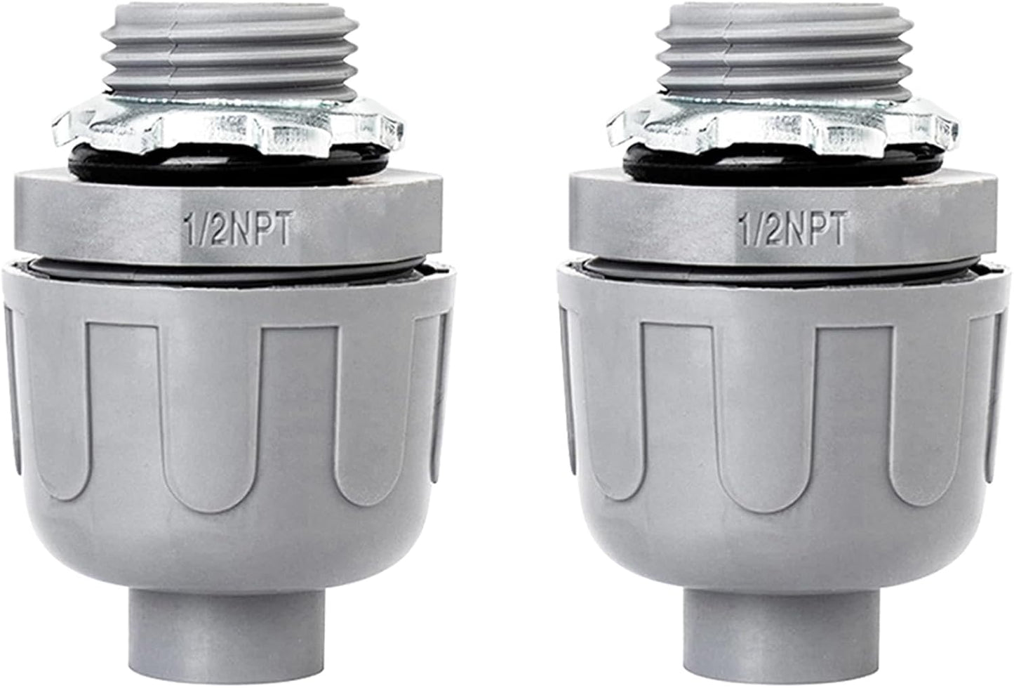 Conector hermético 1/2" PVC 180grados pack 2