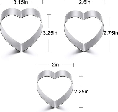Juego 9 Pzas Cortador Galletas Corazón San Valentín Acero Inox