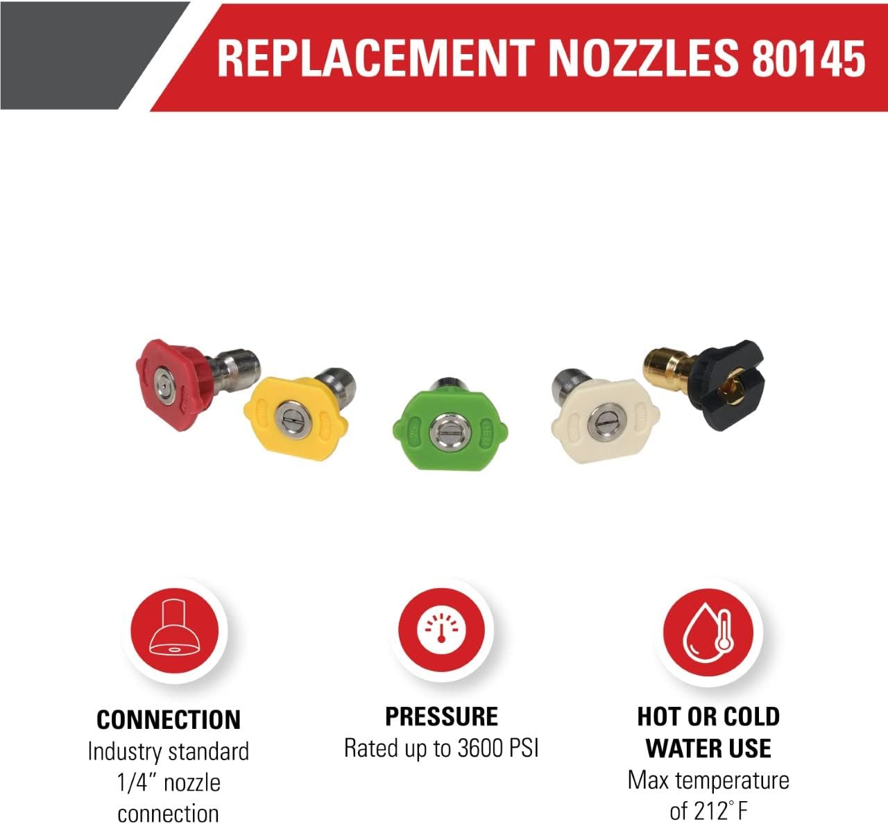 Set 5 boquillas lavadora presión 3600psi 1/4"