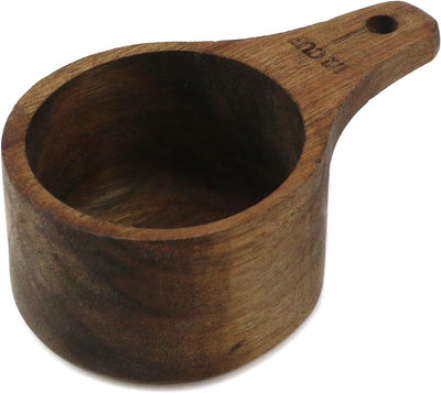 Taza medidora madera 1/2 taza cocina casera