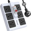 Tira GFCI 9.84pies 6 tomas 15A proteccion sobretensiones