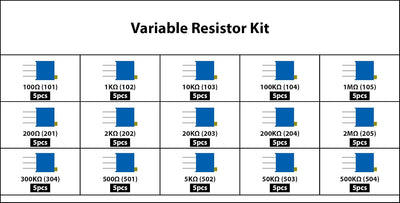 Kit potenciómetro multiturn 75 pzas surtido 3296w