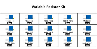Kit potenciómetro multiturn 75 pzas surtido 3296w