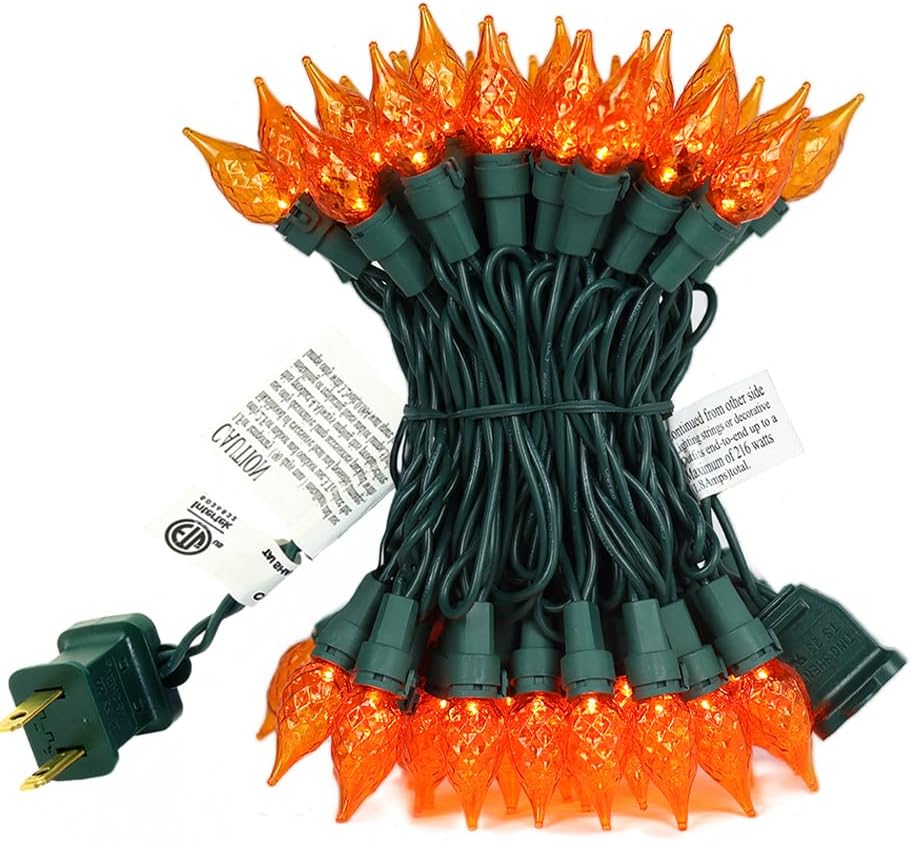 Guirnalda luces naranjas Halloween 19ft 70 LED