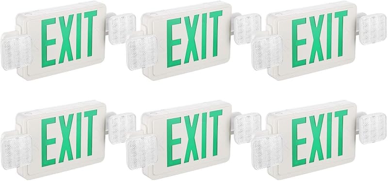 6 Letreros Salida LED con Luces Emergencia Batería Reserva