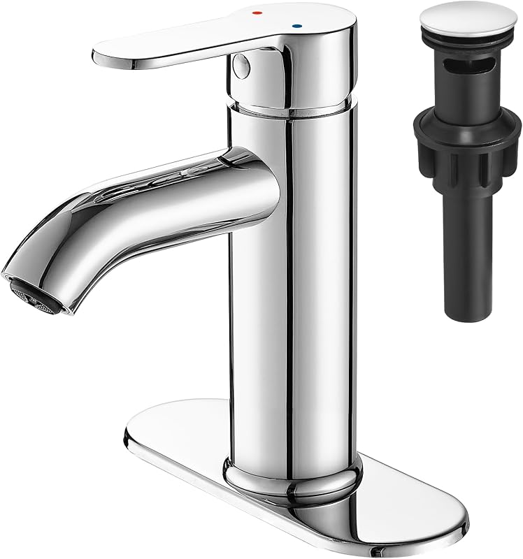 Grifo baño cromado mango acero inox 1 o 3 agujeros