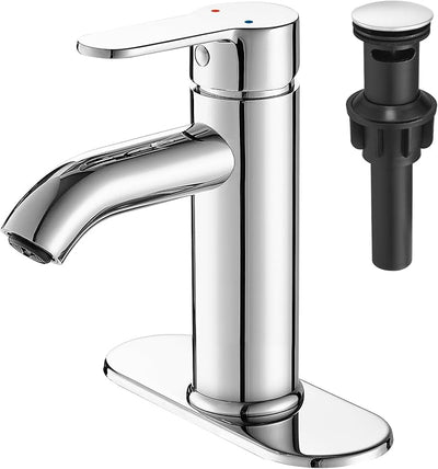 Grifo baño cromado mango acero inox 1 o 3 agujeros