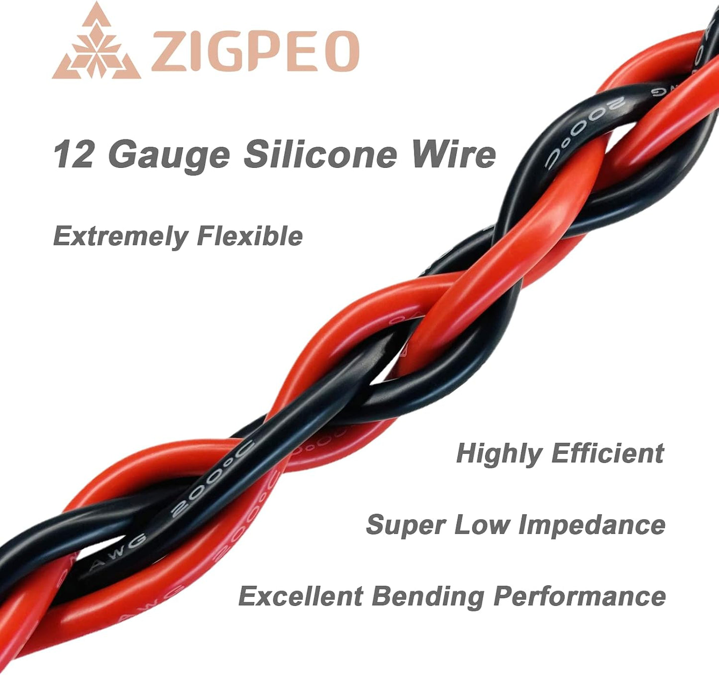Alambre silicona 12 AWG 50ft naranja cobre trenzado 600V