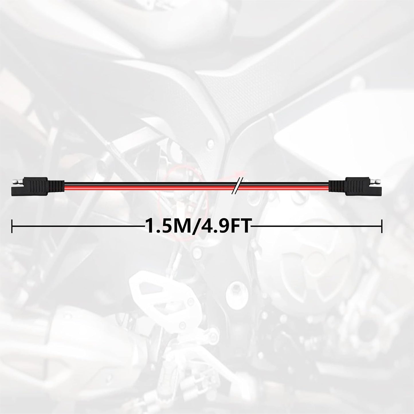Cable extensión SAE 4.9ft 16AWG resistente para solar y batería