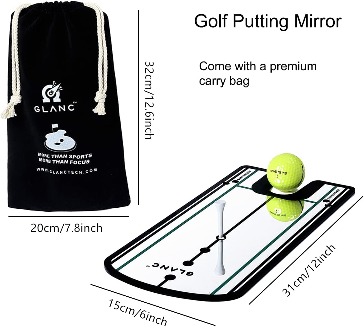 Espejo alineación golf 12x6pulg con bolsa transporte