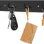 Soporte llaves pared metal autoadhesivo 4 ganchos negro