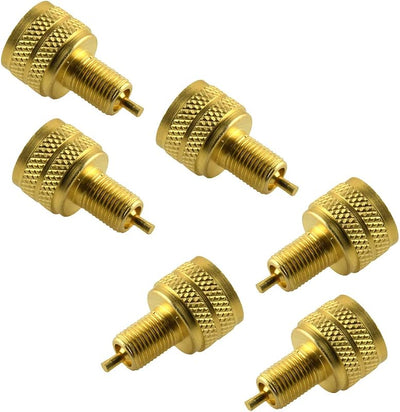 Adaptador vástago válvula neumático dorado 6 pzas 0.866pulg