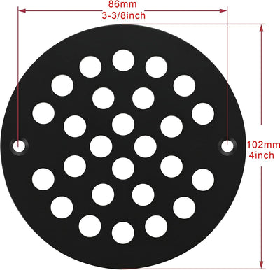 Colador ducha atornillado 4pulg cubierta drenaje filtro piso negro
