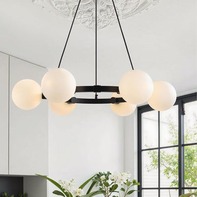 Candelabro Sputnik 6 luces cristal negro rueda carro mesa cocina