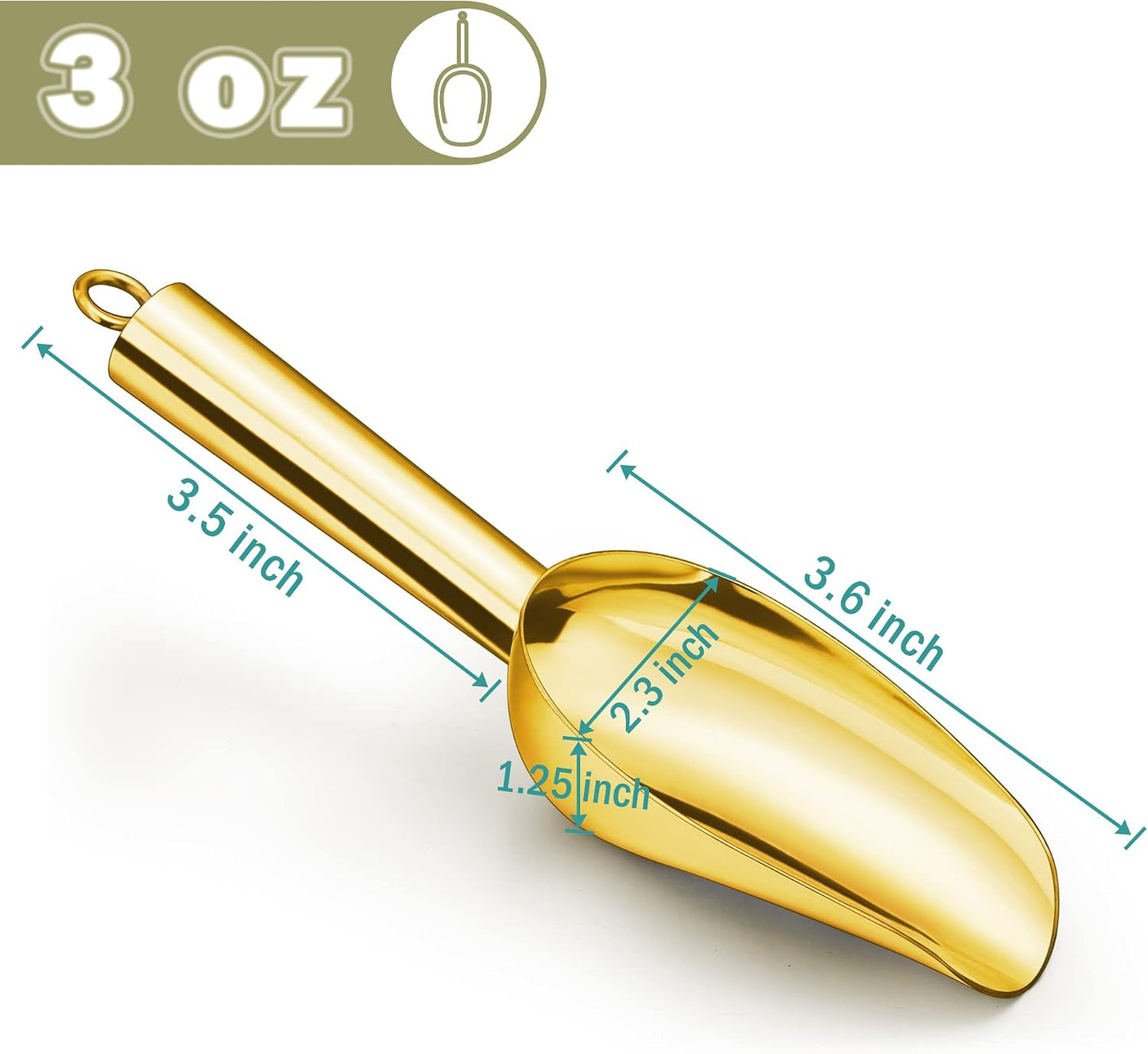Cuchara acero inox 3oz para congelador 4 pzas