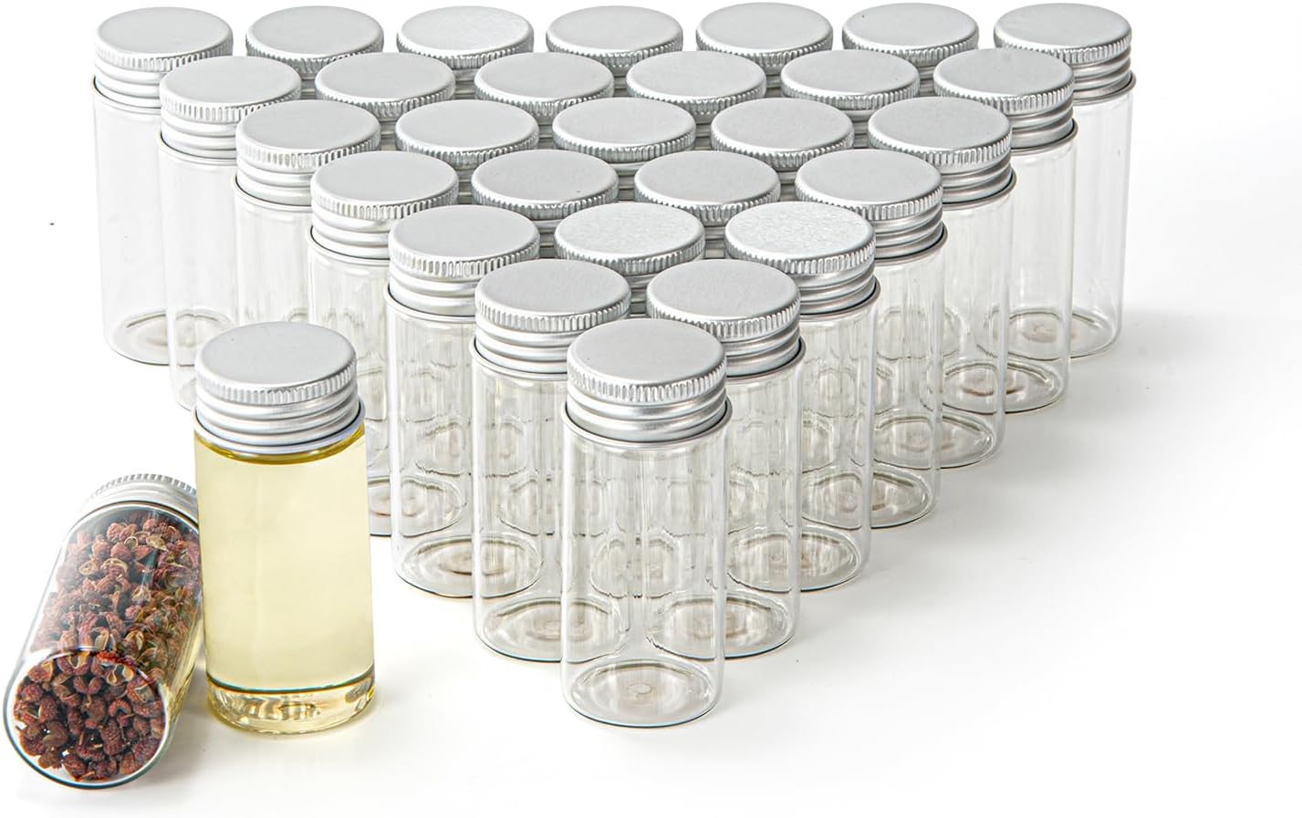 30 Pzas Botellas Vidrio 30ml con Tapa Aluminio