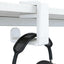 Gancho auriculares soporte PC rotación 360 organizador cables blanco