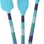 Mango melamina antiadherente sin BPA color azul set 3