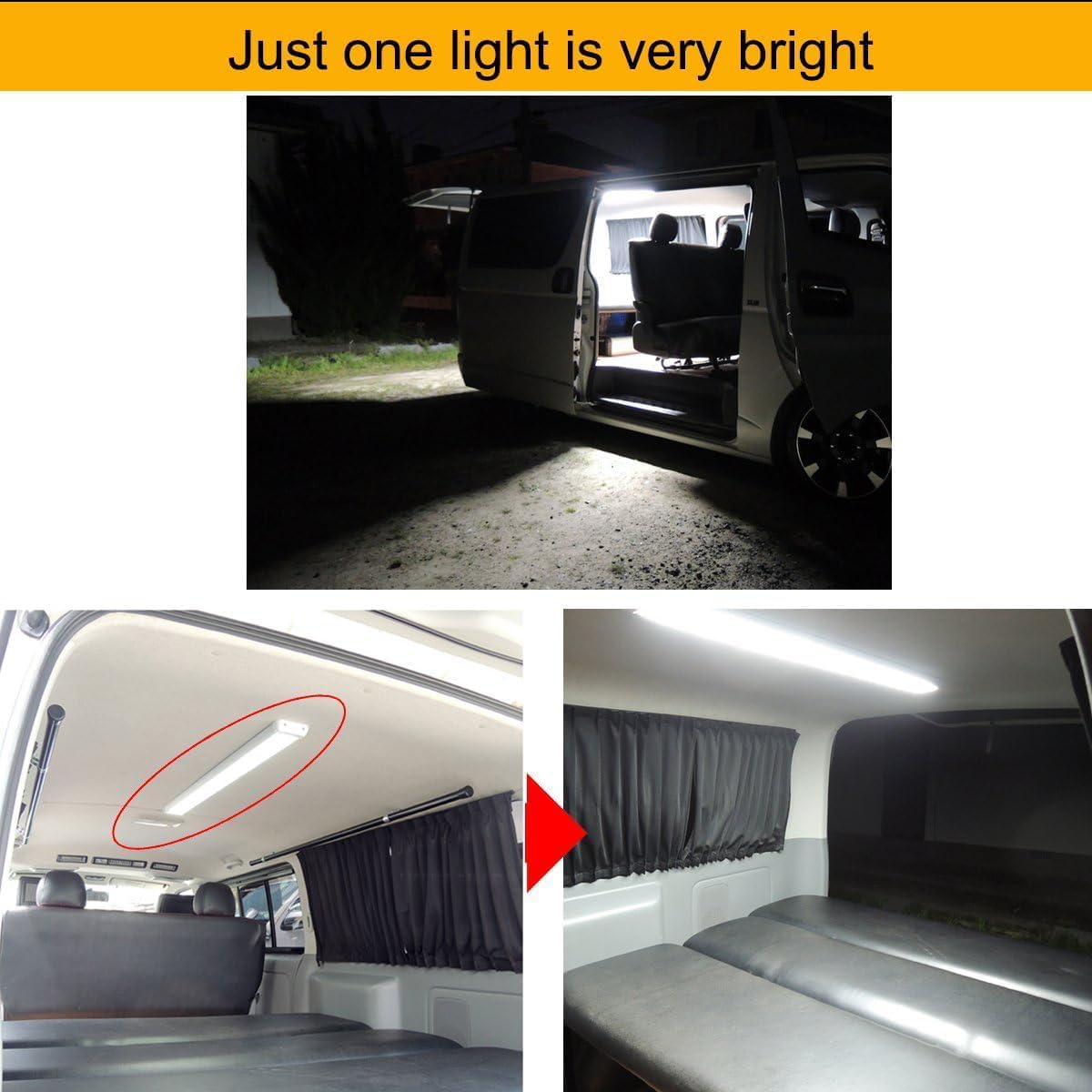 Luminaria LED interior 6000K 12V/24V DC con interruptor
