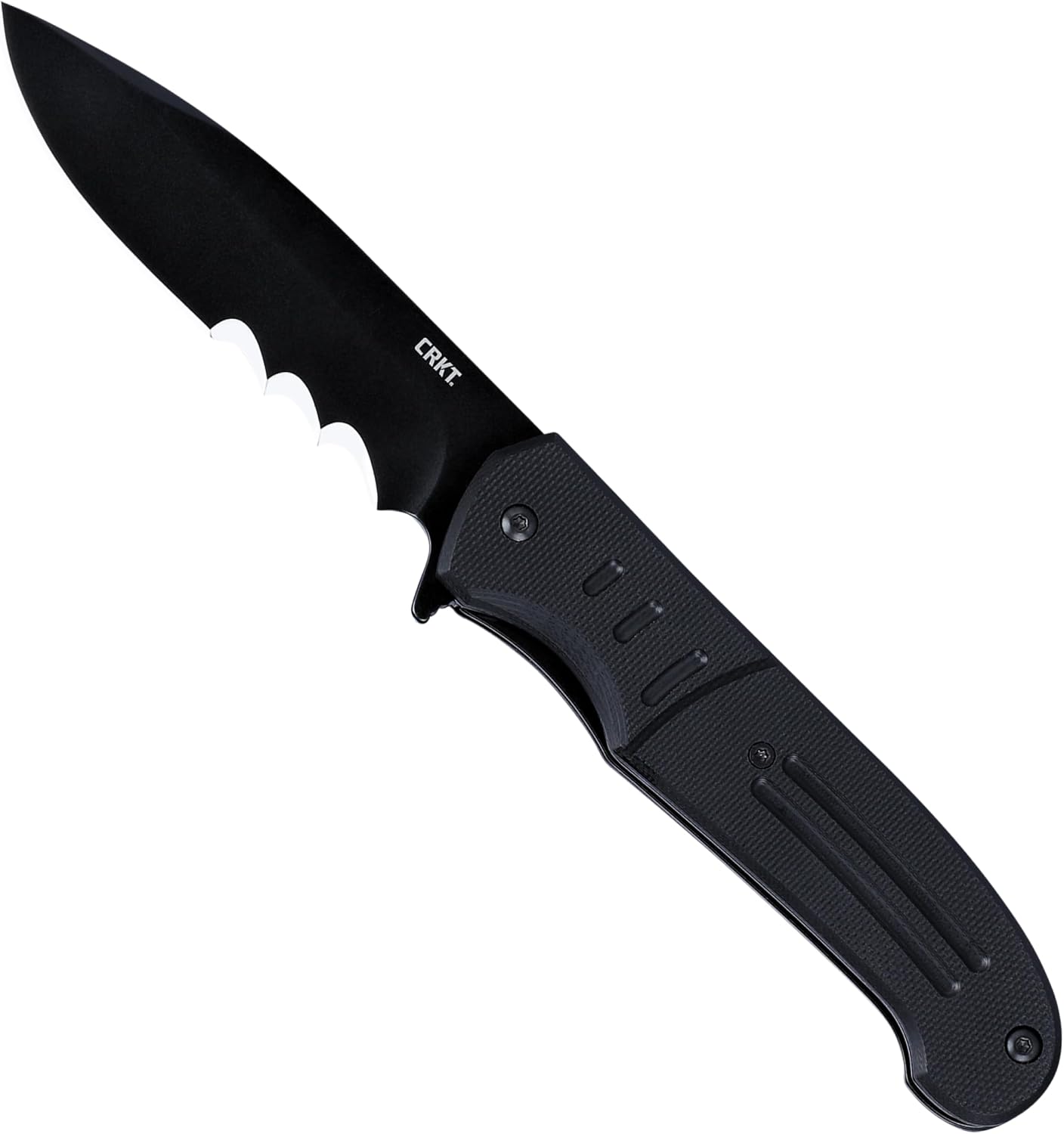 Navaja plegable asistida hoja serrada mango G10
