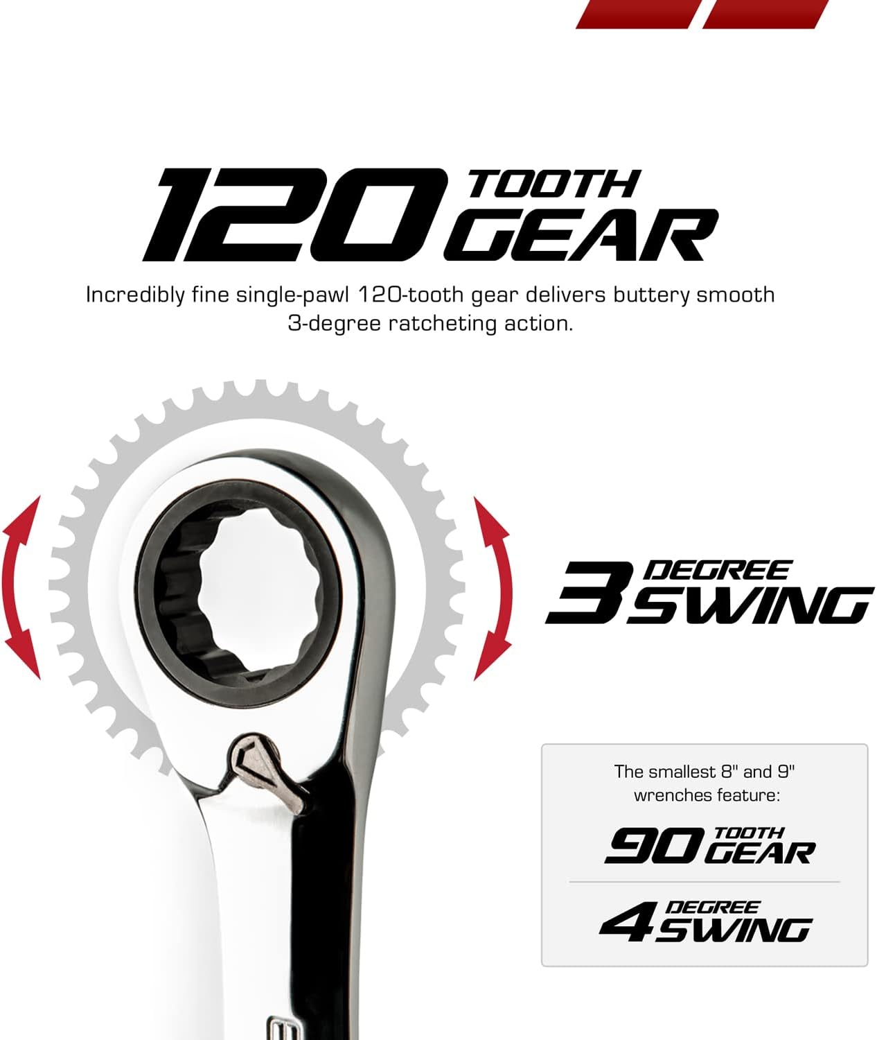 Llave trinquete reversible 0.433pulg 120 dientes