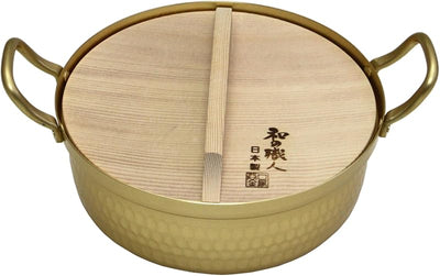 Olla dos manos tapa 7.1" para gas fabricada Japón