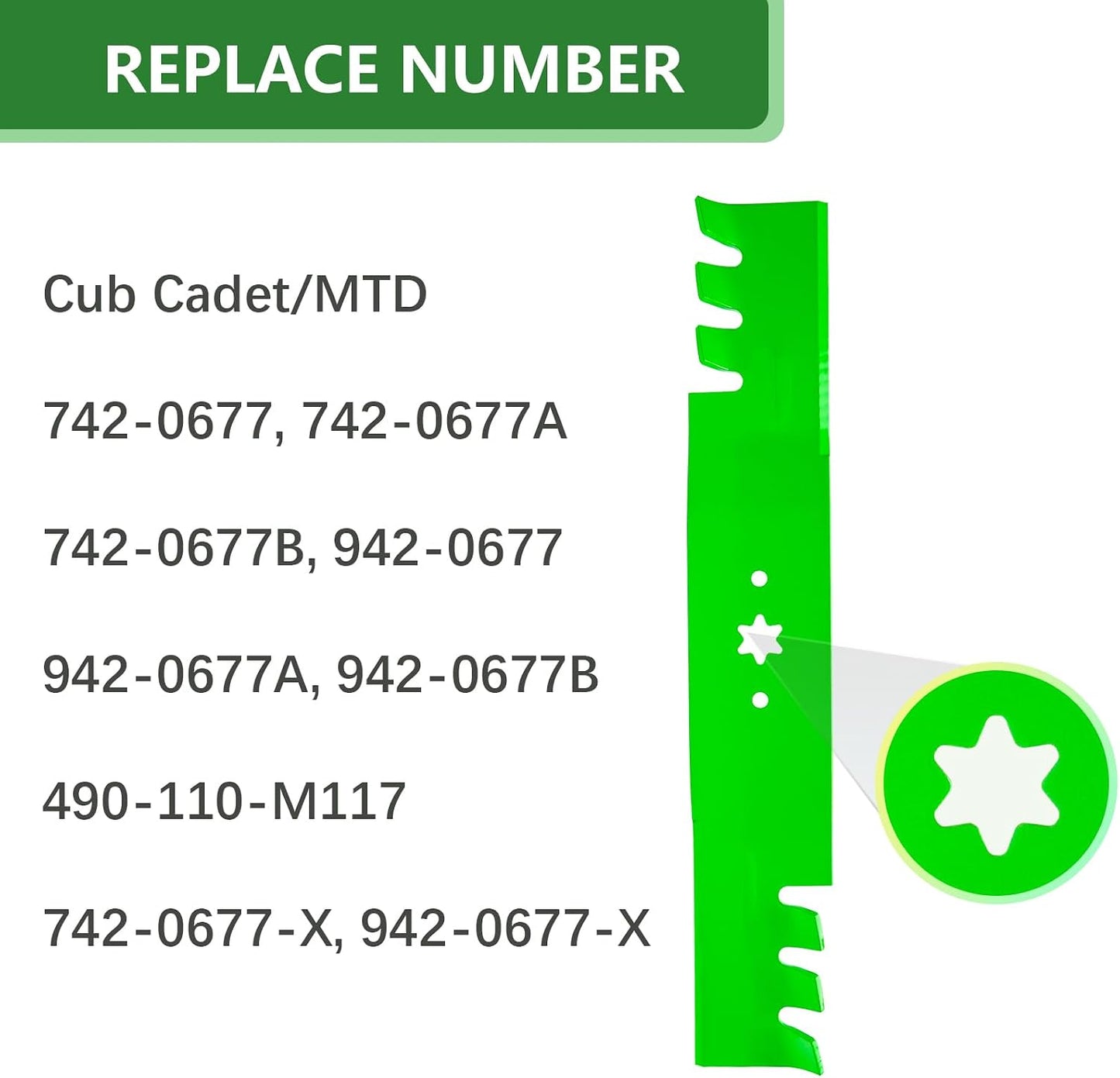 6 Cuchillas 942-0677 para Cub Cadet 54pulg RZT54