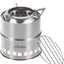 Estufa leña portátil acero inox para campamentos