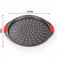 Bandeja pizza 13pulg acero carbono antiadherente con asas silicona