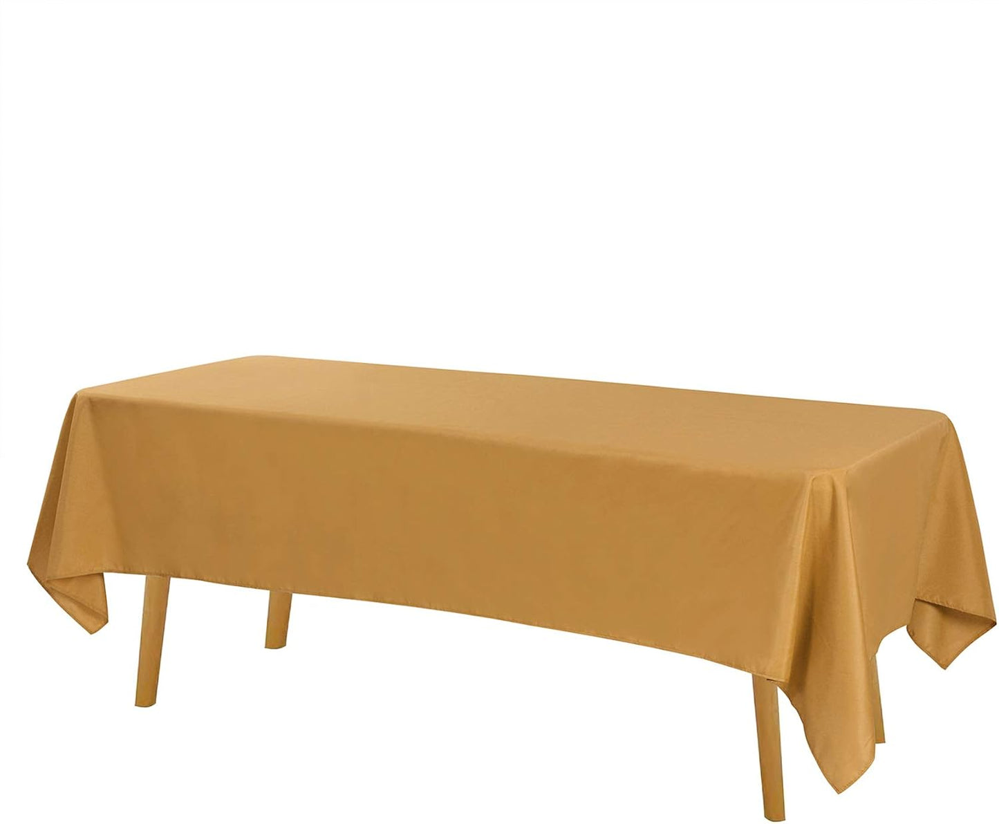 Mantel rectangular poliéster 60x102pulg color dorado