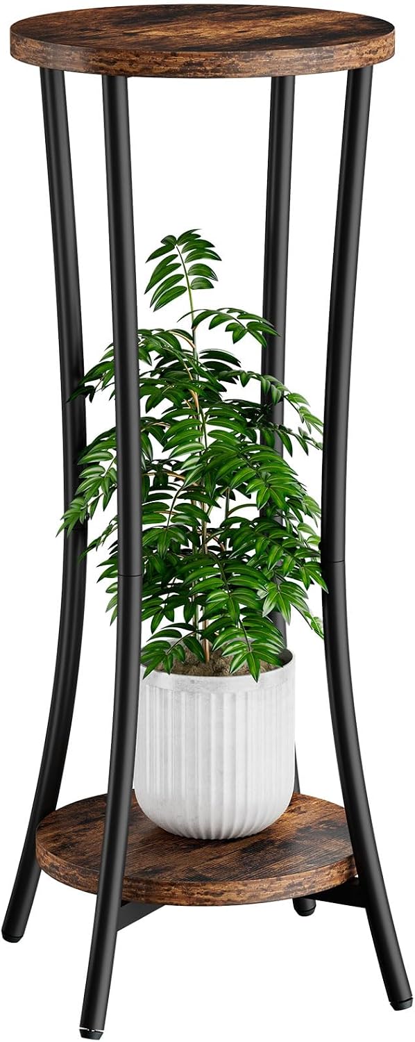 Soporte plantas 30pulg madera 2 niveles sala patio