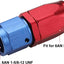 Adaptador manguera 6AN giratorio aluminio azul/rojo