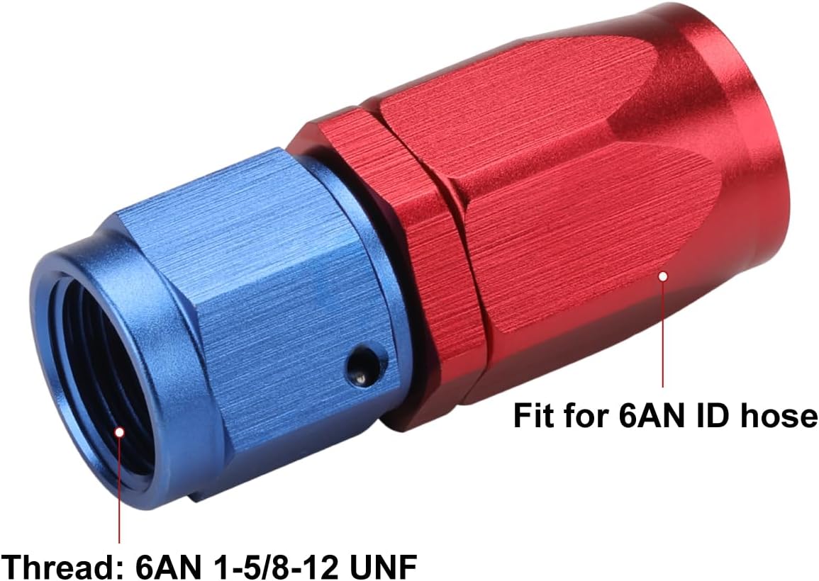 Adaptador manguera 6AN giratorio aluminio azul/rojo
