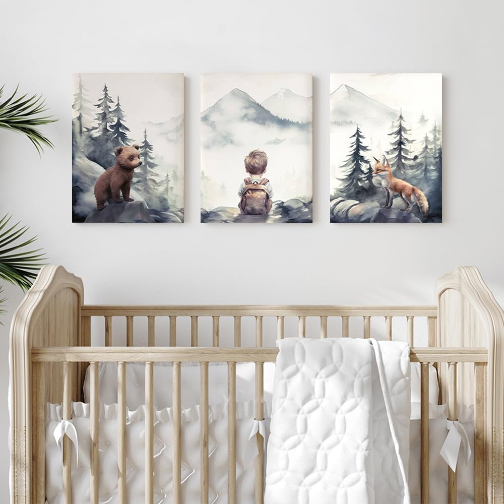 Set 3 pinturas artísticas para cuarto de bebé