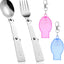 Set 2 tenedores y cucharas acero inox plegables
