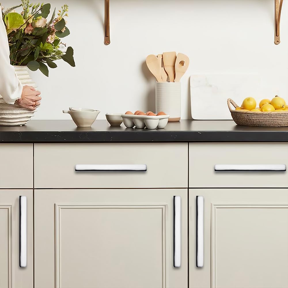 Pack 10 Tiradores Cromados 3pulg Sólidos para Cocina y Baño