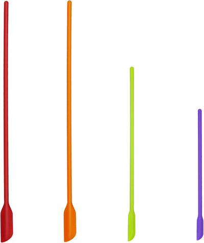 Set 4 Espátulas Silicona 3 Tamaños para Maquillaje y Cocina