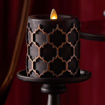 Pilar velas cera real 3.5x4.5pulg con luz LED