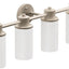 Accesorio baño 4 luces níquel cepillado vidrio esmerilado
