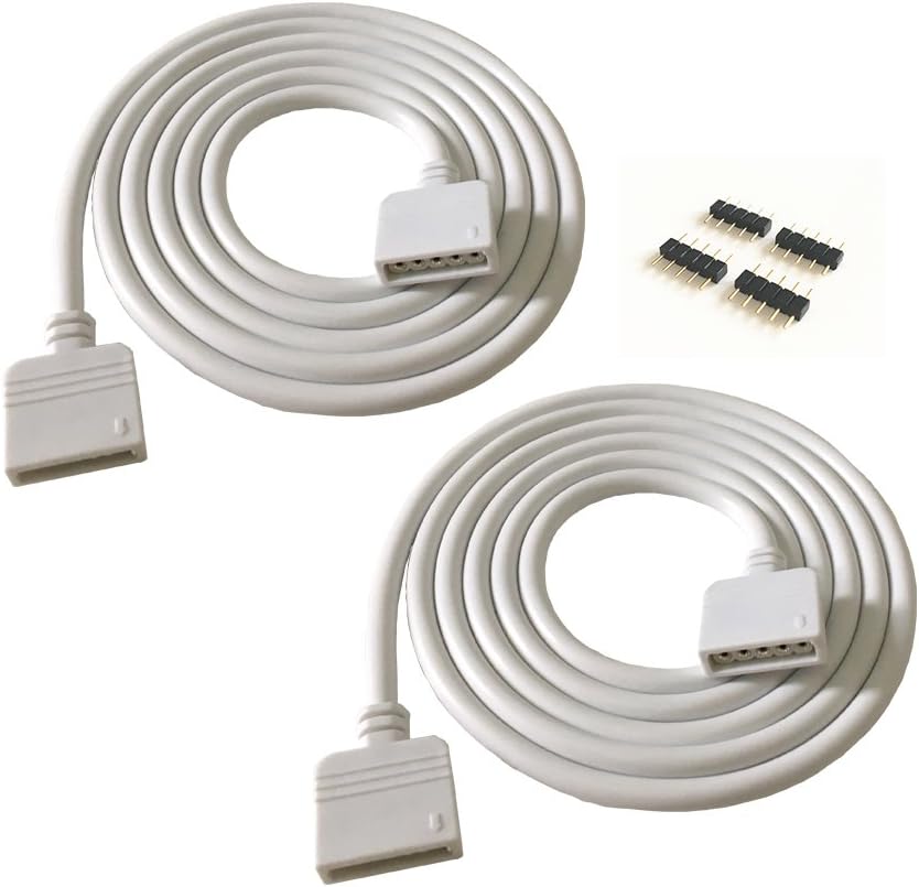 Cable extensión RGBW 5 colores 2uds 3.3pies conector LED SMD