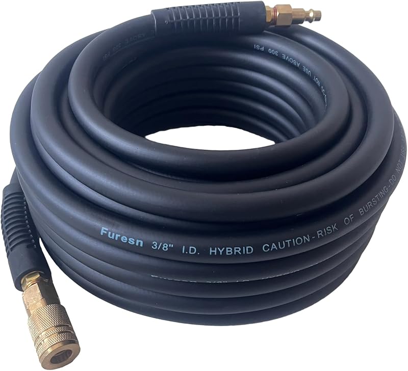 Manguera aire 3/8pulg x10ft resistente compresor con accesorios