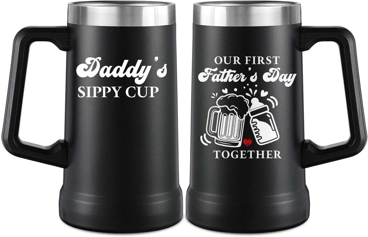 Vaso 24oz regalo primer día del padre para papá y bebé