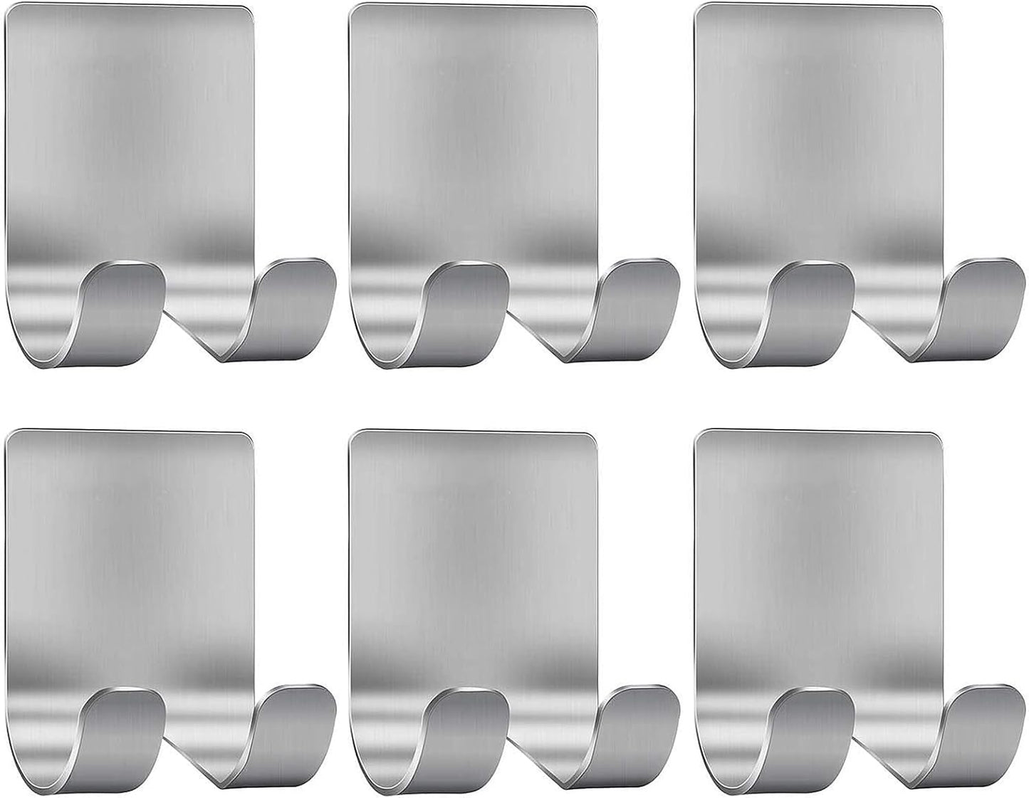 Soporte ducha ganchos acero inox 6uds plateado