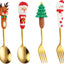 Set 4 Pzas Utensilios Navideños Acero Inox Asas Festivas