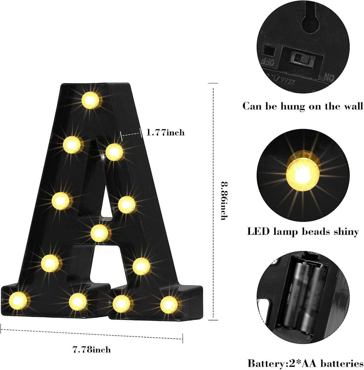 3 Letreros LED Barra 8.9x23.7pulg Decoración Hogar