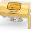 Servidor calentador acero inox con tapa visible dorado