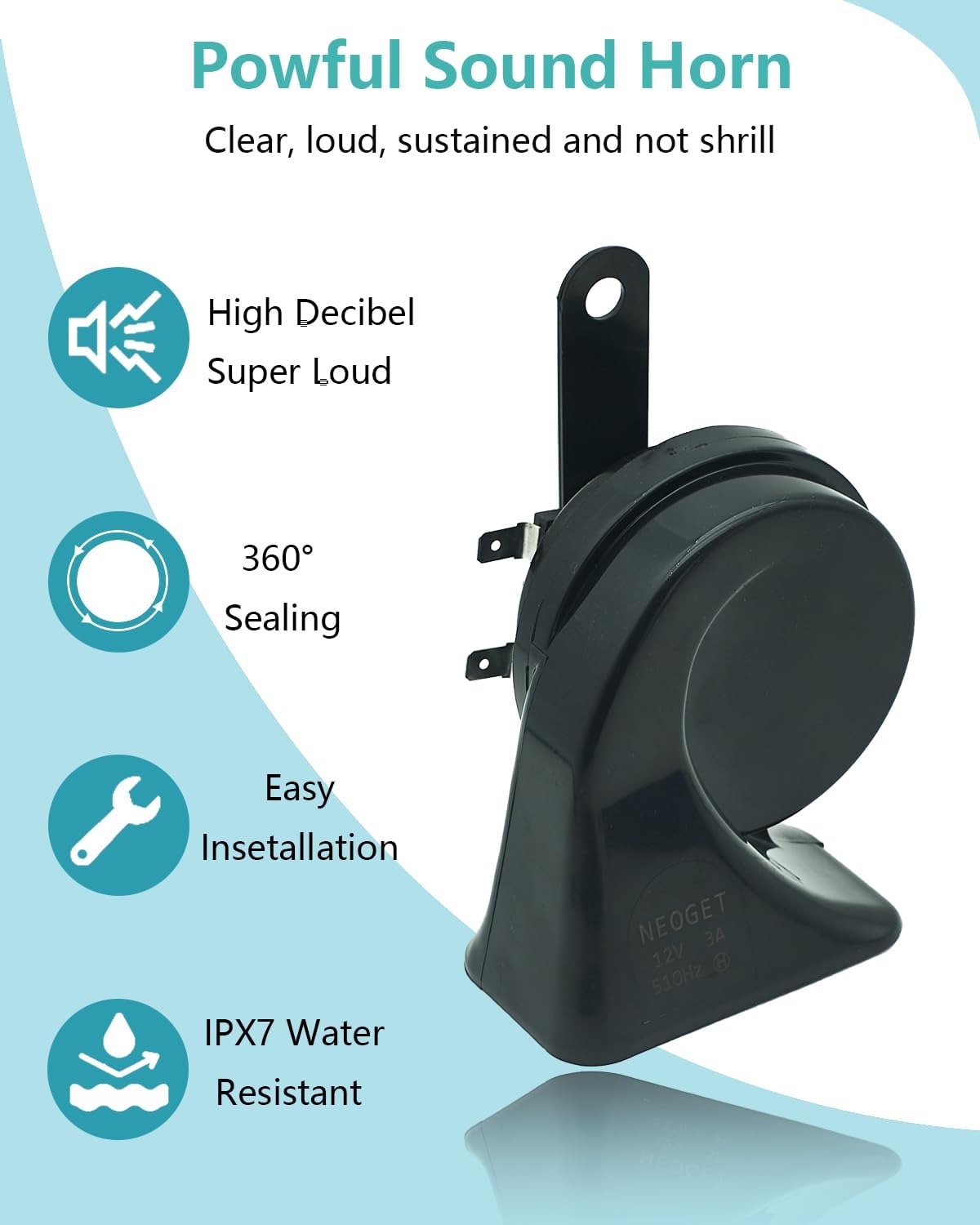 Bocina auto 12V impermeable para camión camioneta barco