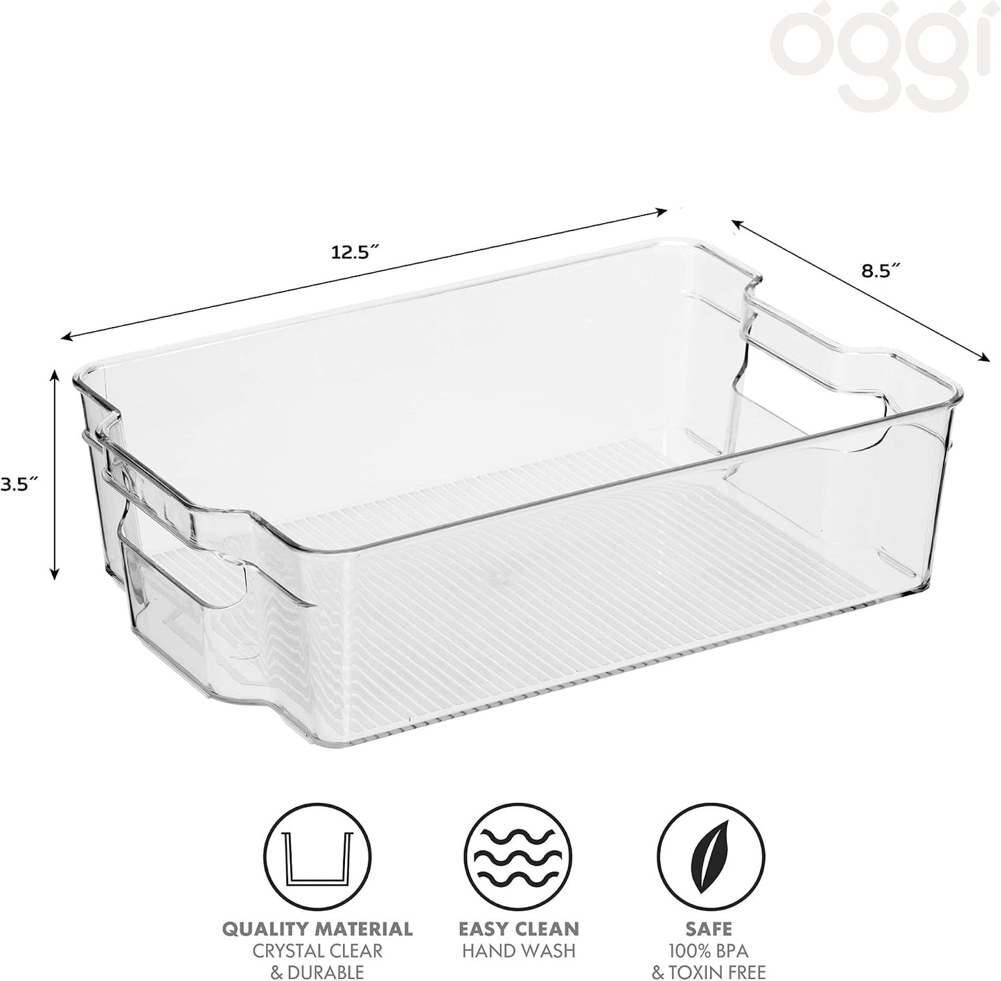 Contenedor apilable cocina 12.5x8.5x3.5" transparente
