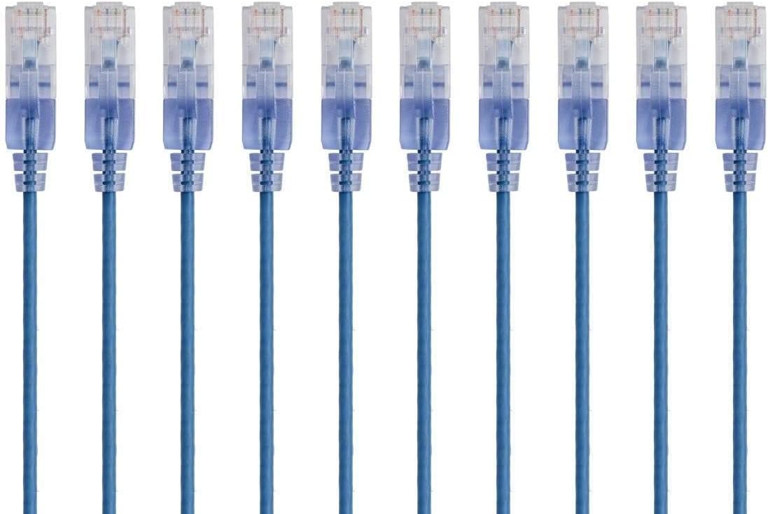 Cable Ethernet Cat6A 10G 25pies negro 10uds