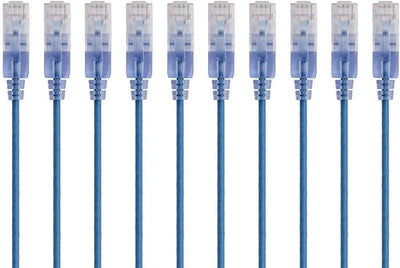 Cable Ethernet Cat6A 10G 25pies negro 10uds